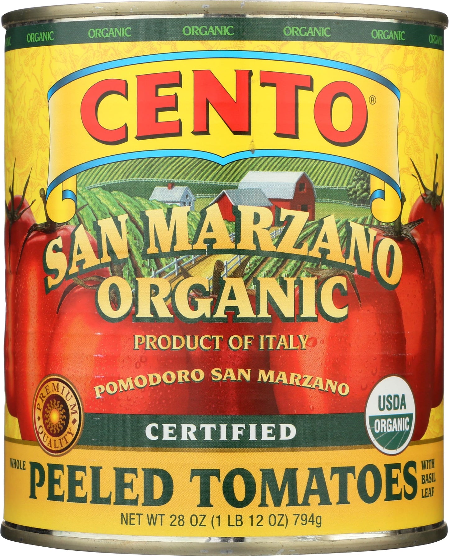Cento Foods Organic San Marzano Peeled Tomatoes 28 Ounce