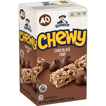 Quaker Chewy Chocolate Chip Granola Bars, Peanut Free 40-Count {Imported From Canada}