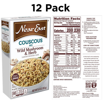 Near East Wild Mushrooms & Herb Couscous Mix, 5.4 Ounce (Pack Of 12)