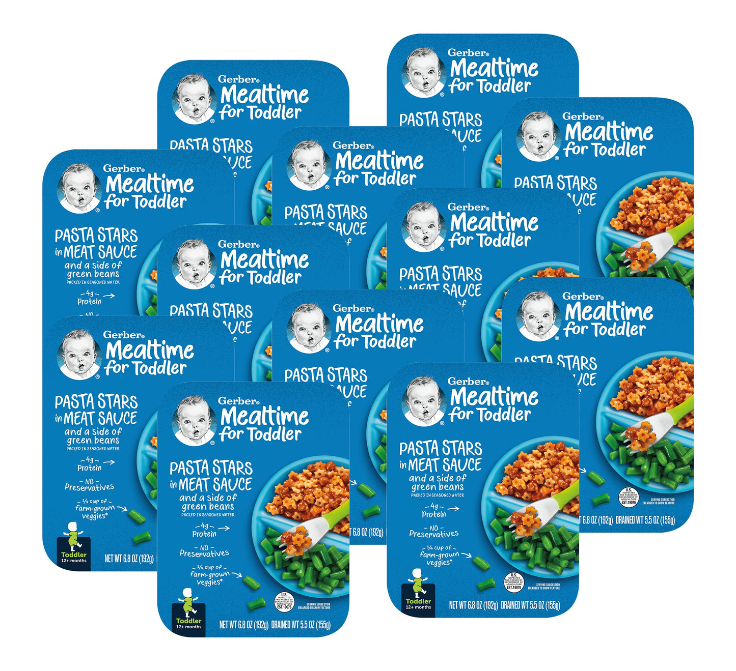 Gerber Graduates Lil' Entrees, Pasta Stars In Meat Sauce, 5.5-Ounce Boxes (Pack Of 12)