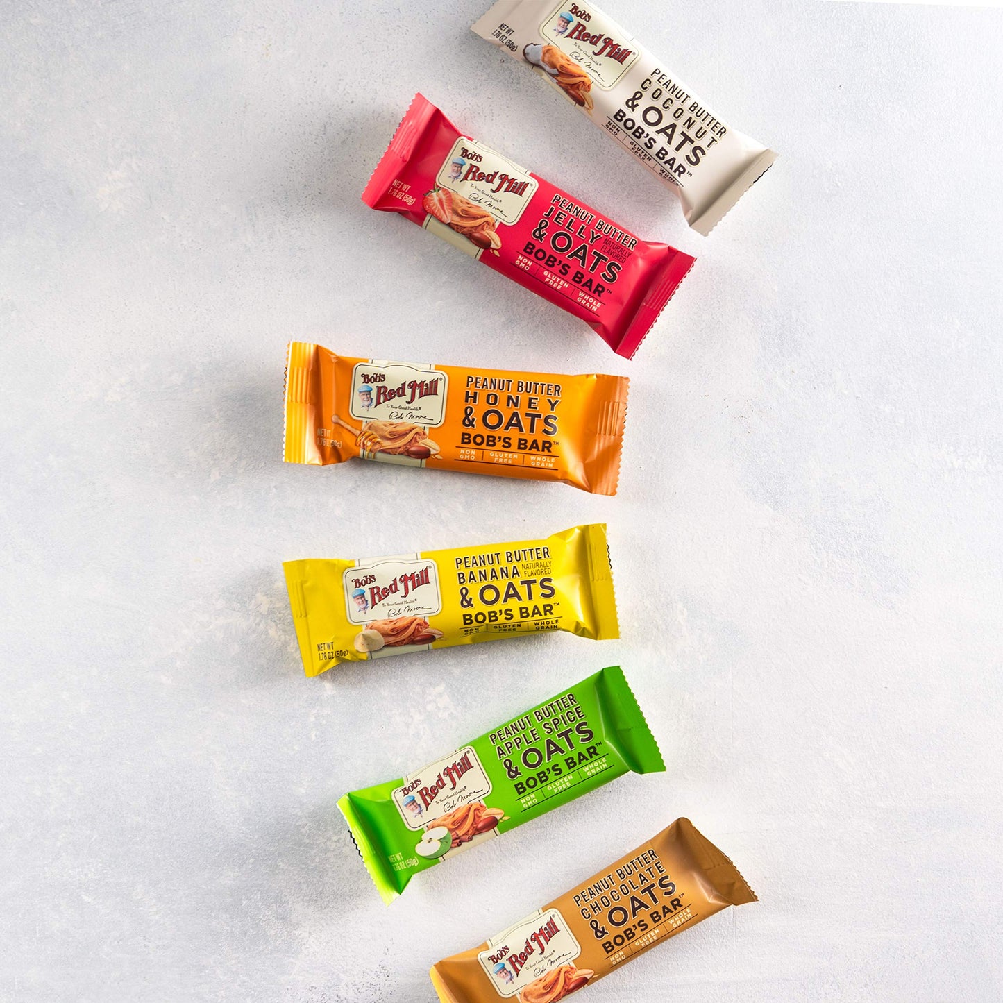 Bobs Red Mill Peanut Butter Jelly & Oats Snack Bar - 5 Bars (Pack of 1) - Gluten Free, Non-GMO, Whole Grain