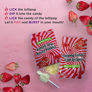 Happiness Usa 50 Pcs Popping Candy With Fun Dip Lollipop - All Natural No Artificial Colors Or Flavors Pop Rocks Candy | Individ