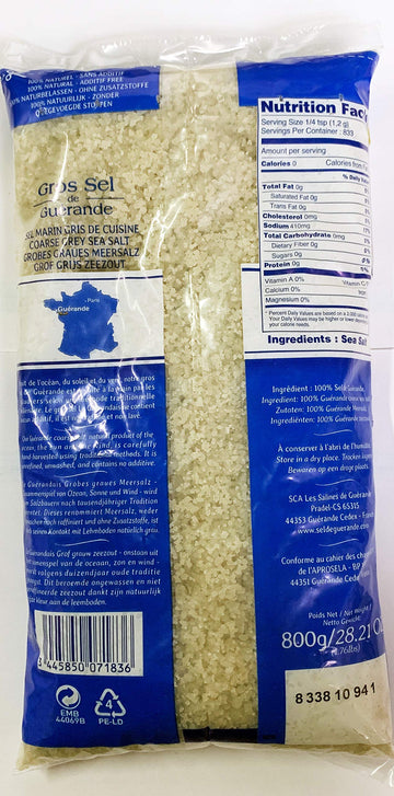 Le Guerandais Coarse Sea Salt Gros Sel De Guerande (2 Bags, 1.8 Lbs Each)