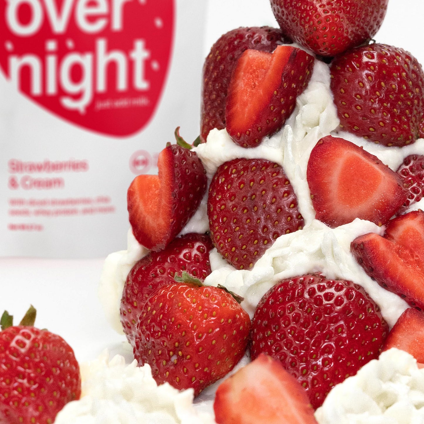 Oats Overnight Breakfast Shake - Strawberries & Cream - 20g Protein, High Fiber - 2.7 oz (16 Pack) - Gluten Free, Non GMO