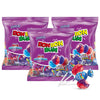 Colombina Bon Bon Bum Lollipops W/Bubble Gum Center, Berry Explosion Mix, Individually Wrapped, Ideal For Party Favors And Gifts, 3 Pack (30 Count)