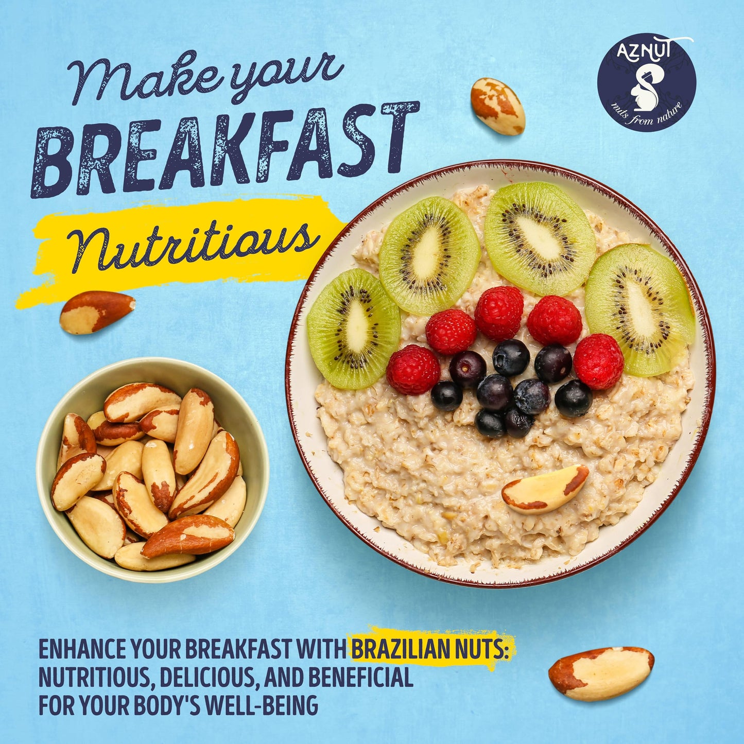 Aznut Brazil Nuts, Compare To Organic, Raw Shelled, Gluten Free And Vegan, 100% Natural Premium Quality Super Food, Fresh And Crunchy, Kosher Certified (Raw, 2 Lb)