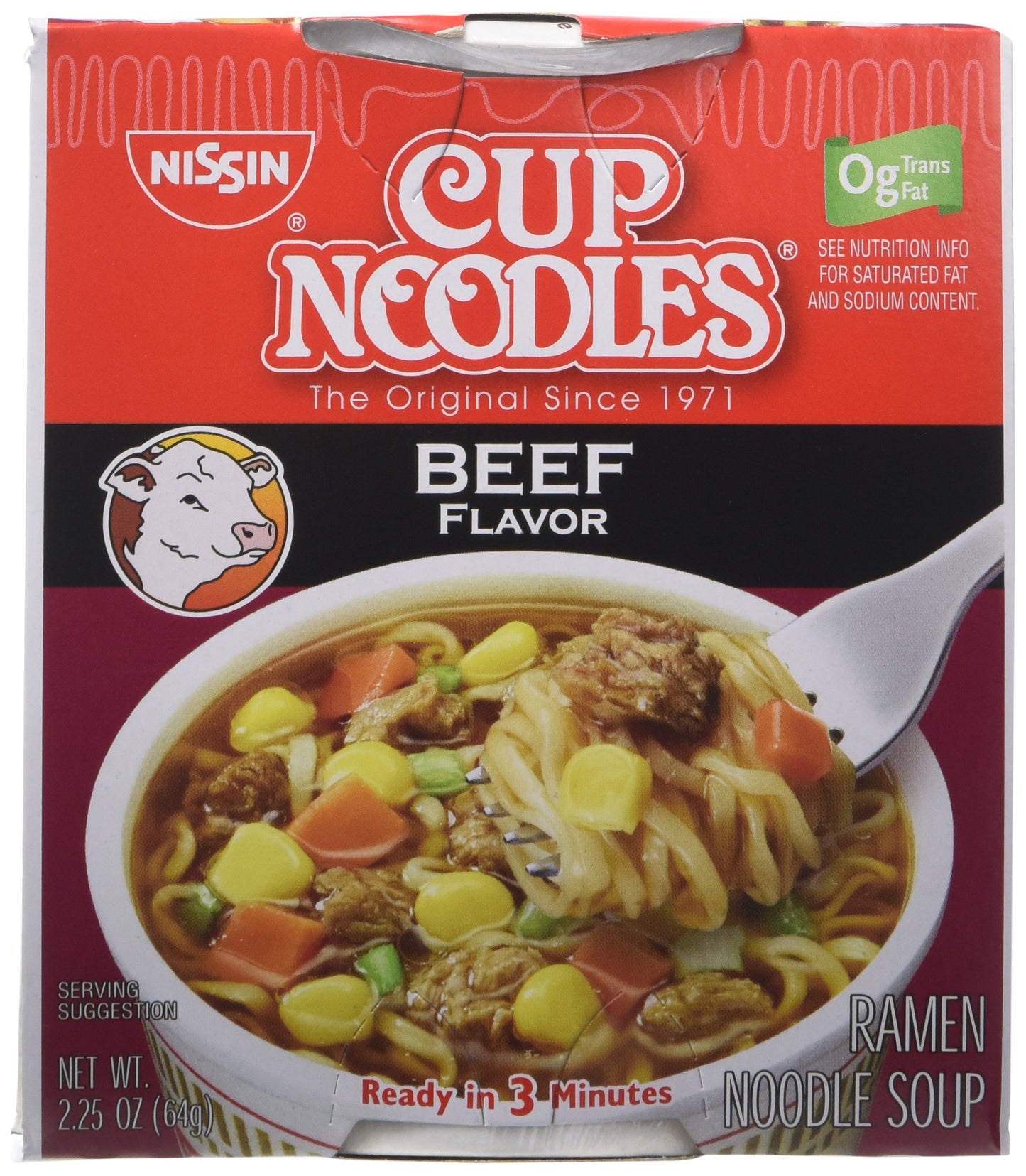 Nissin Cup O Noodles Beef, 2.25 Ounce (Pack of 24)