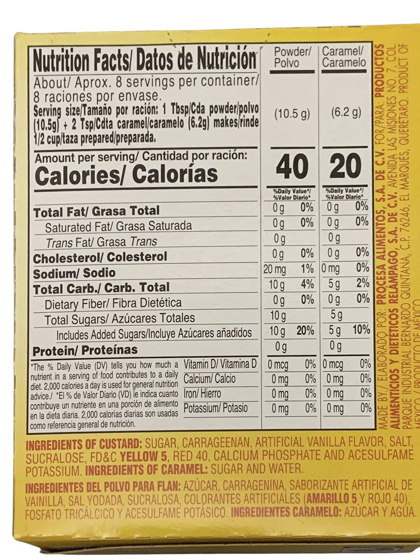 D Gari pack of 2 Flan 4.7oz, Prepare with milk, Quick Snacks, Vanilla Dessert, Gelatin, Mix, Mexico, Powder