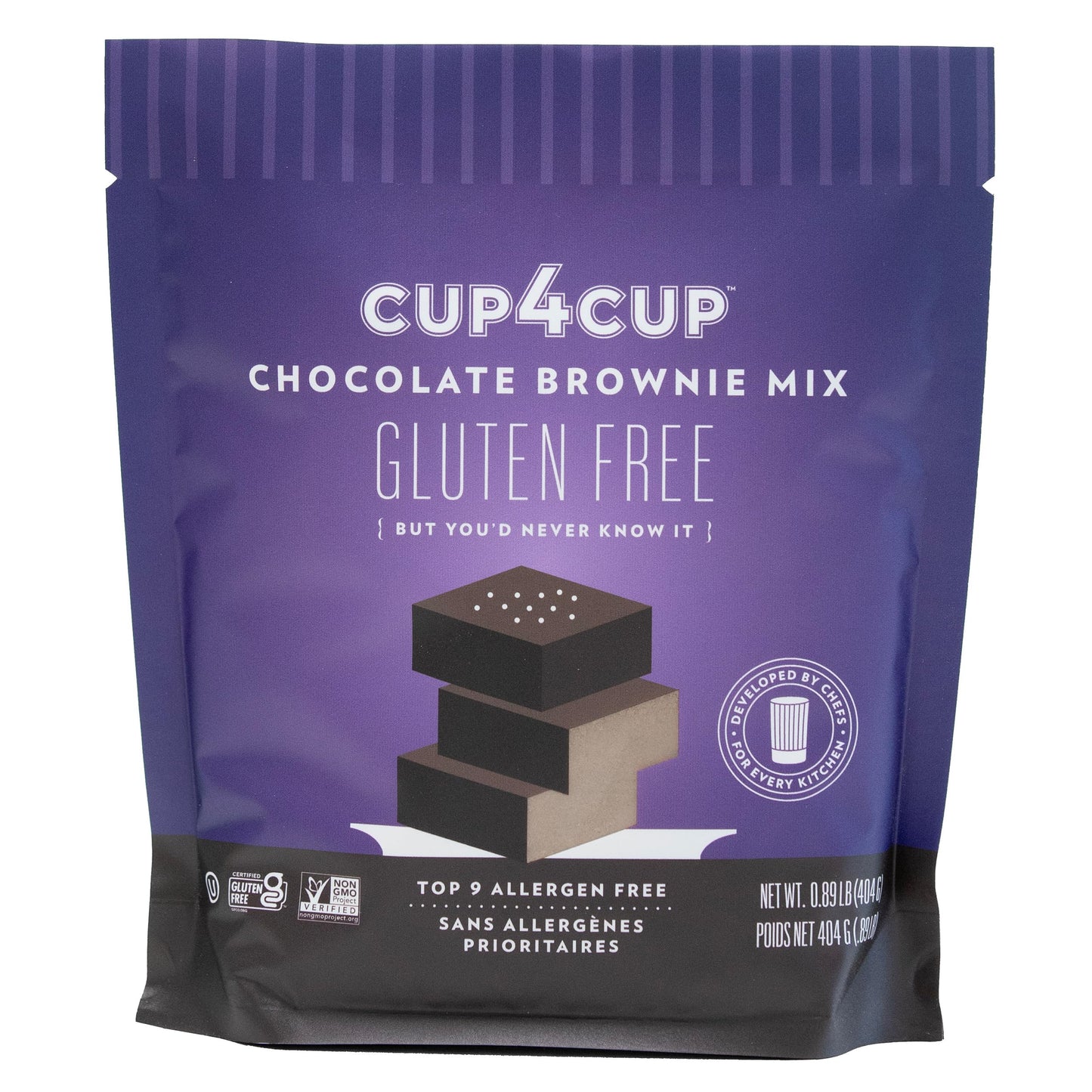 Cup4Cup Chocolate Brownie Mix, 14.25 Ounces, Certified Gluten Free, Dairy Free, Non-Gmo, Kosher, Made In The Usa