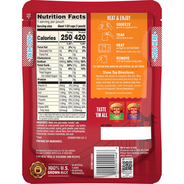 Rice-A-Roni Heat & Eat Rice, Microwave Rice, Quick Cook Rice, Spicy Spanish, (8 Pack)