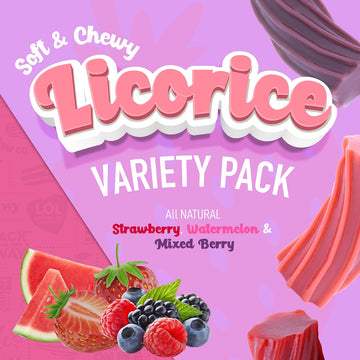 Wiley Wallaby Licorice 10 Ounce Classic Red, Watermelon, & Blasted Berry Gourmet Australian Style Soft & Chewy Licorice Candy Va