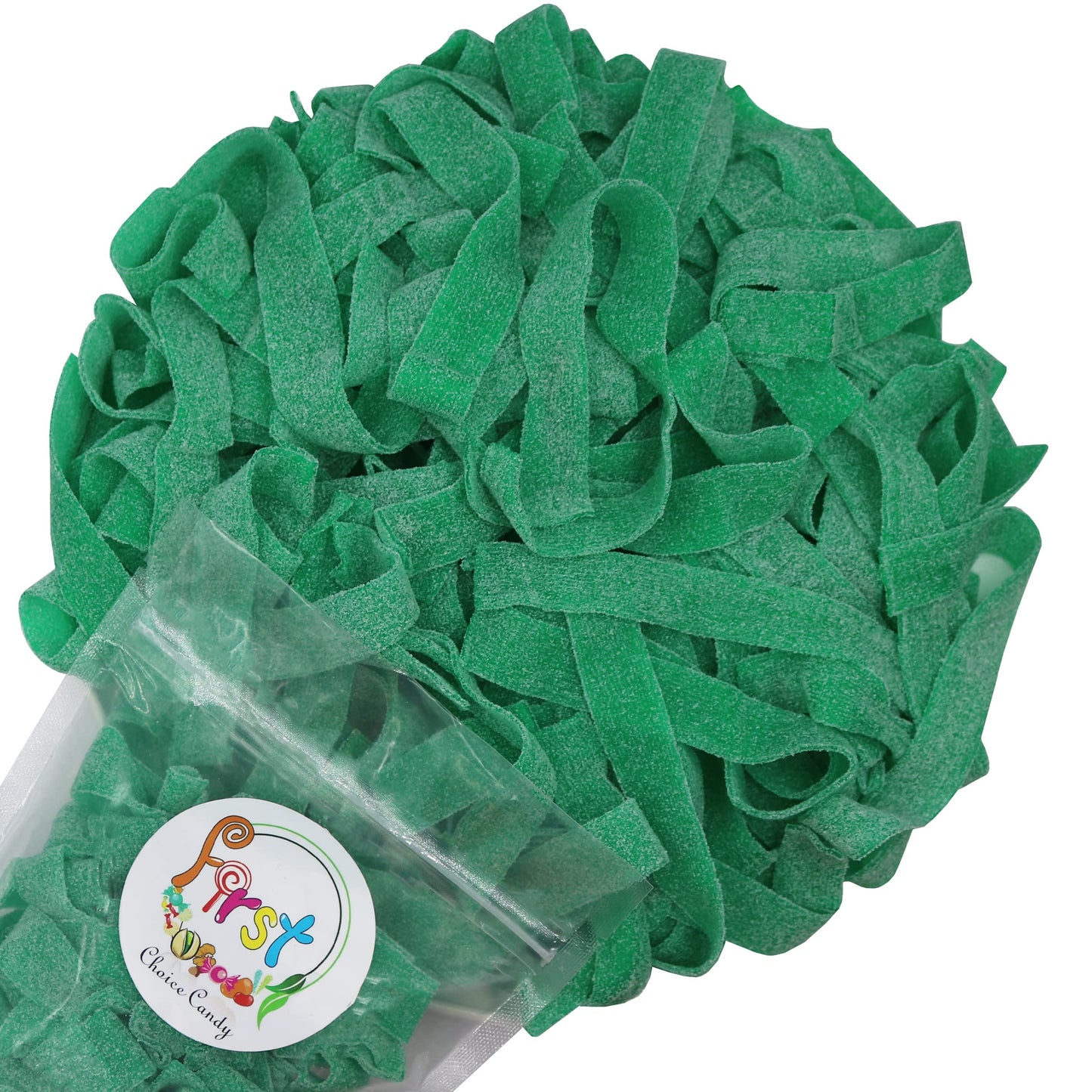 All Color Sour Gummy Belts (Green Apple, 1 Lb)