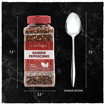 Eastanbul Rainbow Whole Peppercorns For Grinder Refill 1Lb, Peppercorns Whole Rainbow White, Green, Red, Black Pepper For Grinde