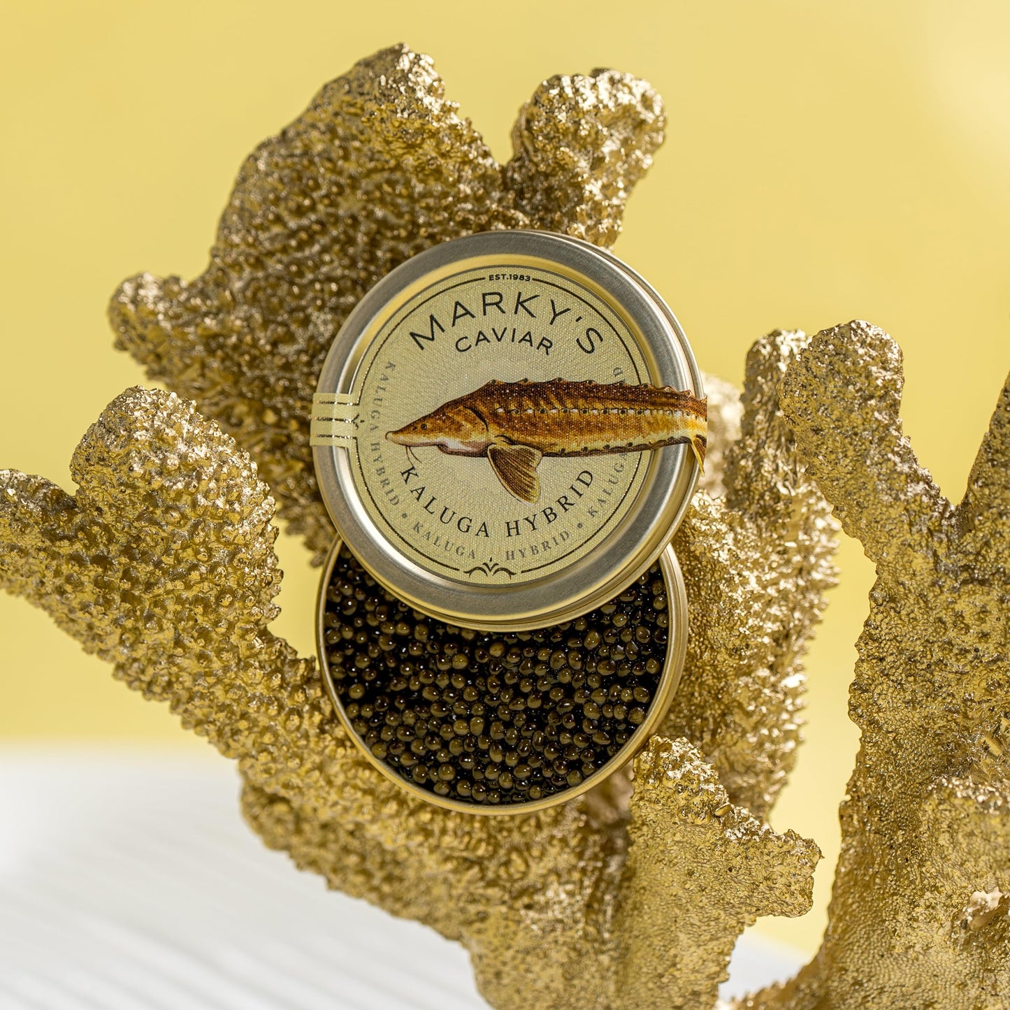 Marky'S Kaluga Royal Amber Sturgeon Caviar - 1.75 Oz / 50 G - Malossol Kaluga Fusion Black Roe - Guaranteed Overnight