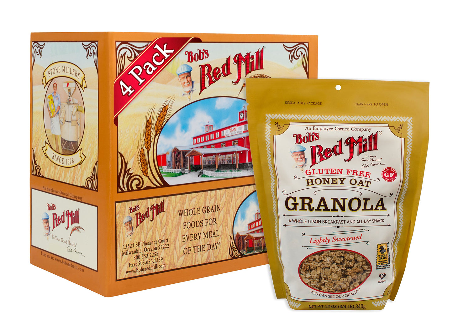Bob's Red Mill Gluten Free Honey Oat Granola, 12 Oz