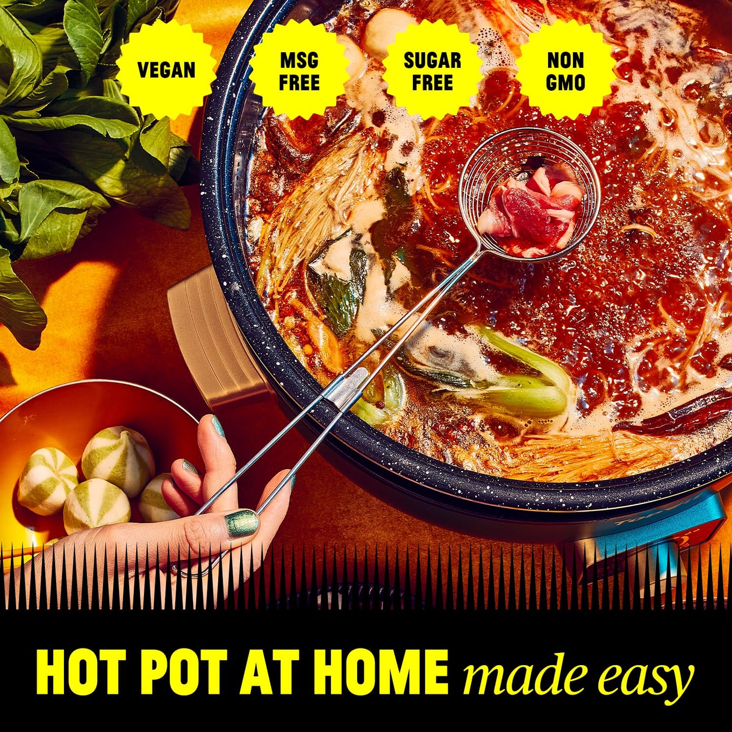 FLYBYJING Fire Hot Pot Soup Base, Spicy Sichuan Hot Pot at Home, Packed with Umami Flavor, No MSG, Vegan and Sugar Free, Perfect