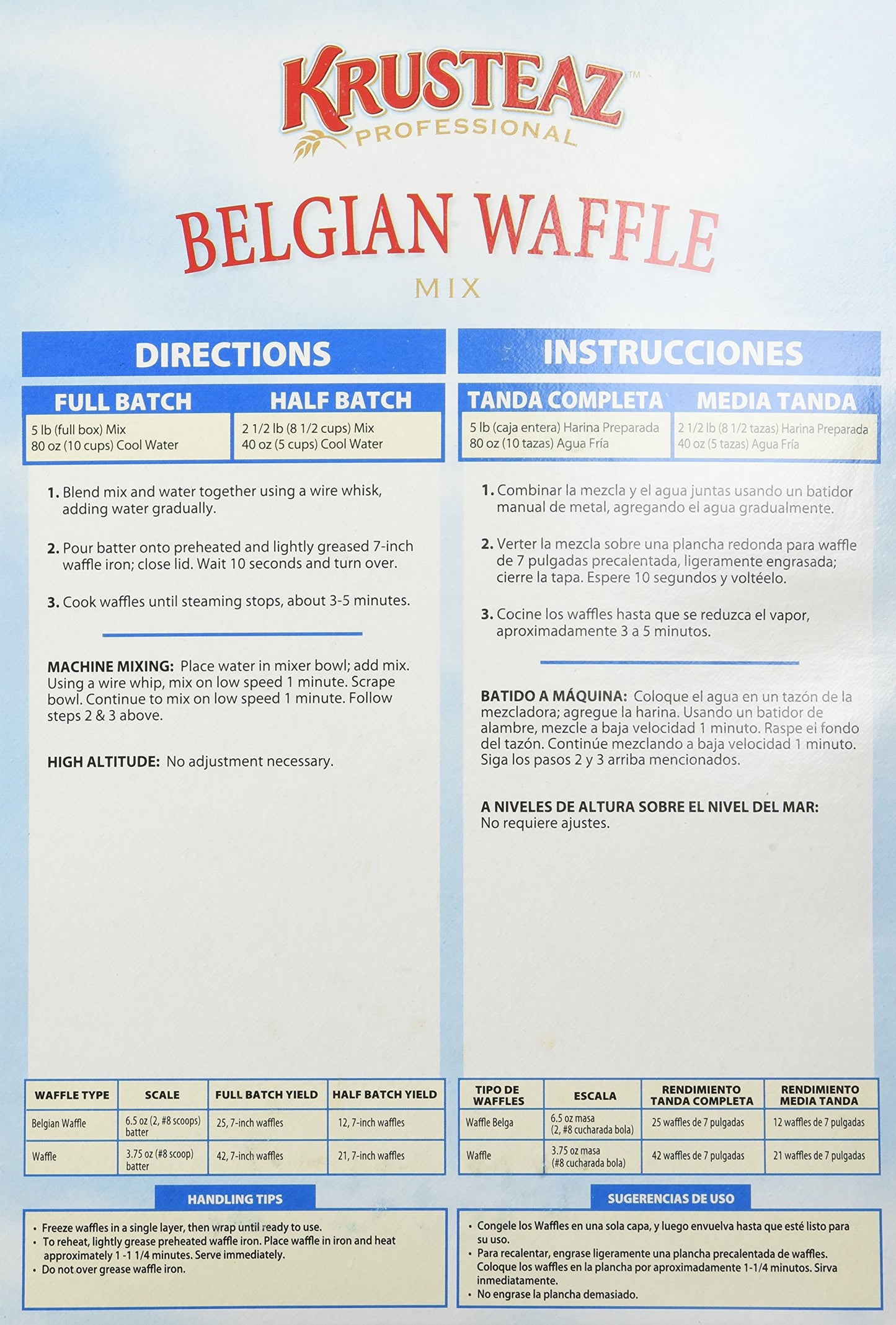 Krusteaz Belgian Waffle Mix - 5 Pound Foodservice Bag