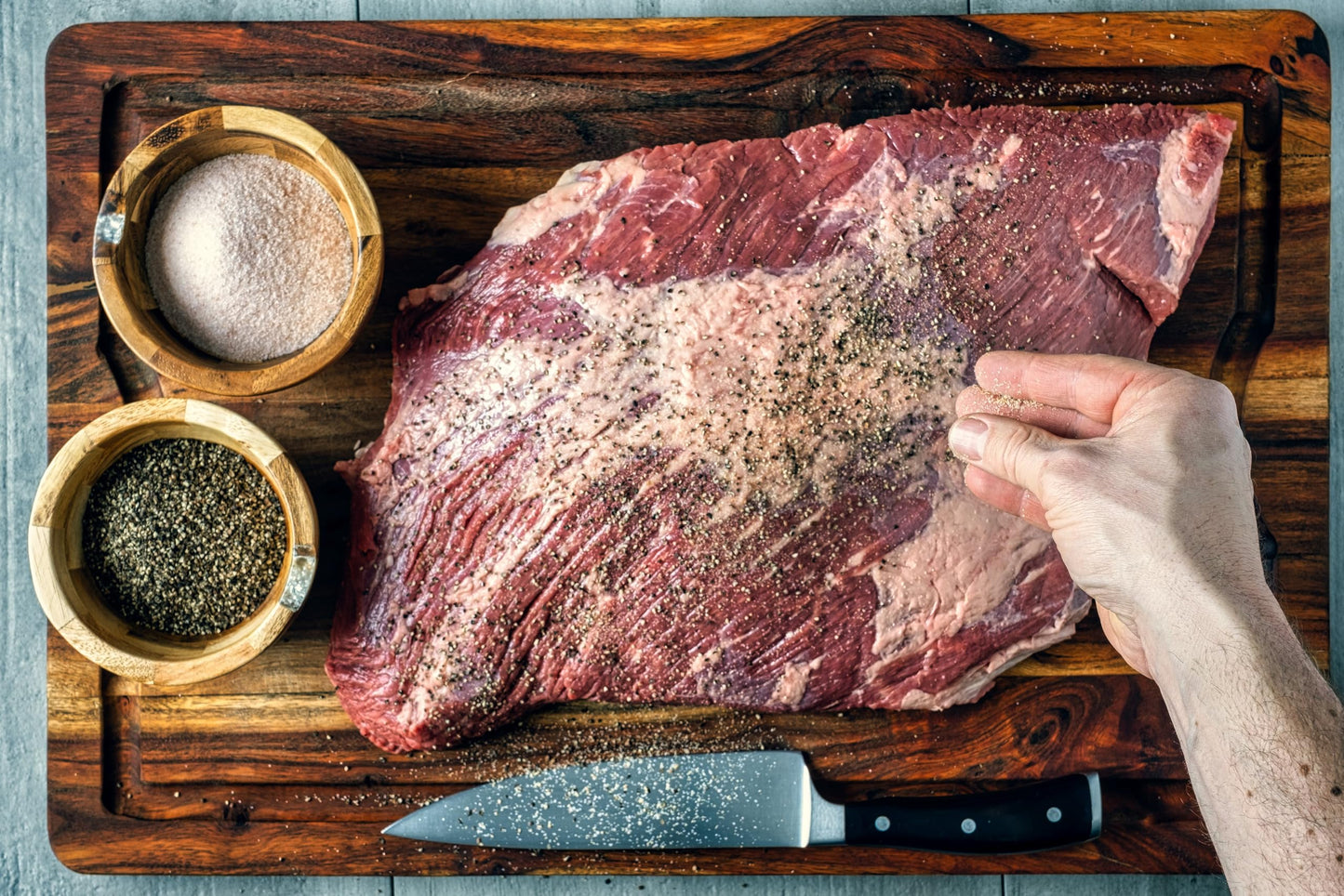 Flat Cut Beef Brisket Trimmed Kosher Certified Beef USDA High Choice Pasture-Raised Grain-Finished Black Angus enhanced Lean Tender First Cut Ready-to-Cook Brisket for Oven or Smoker