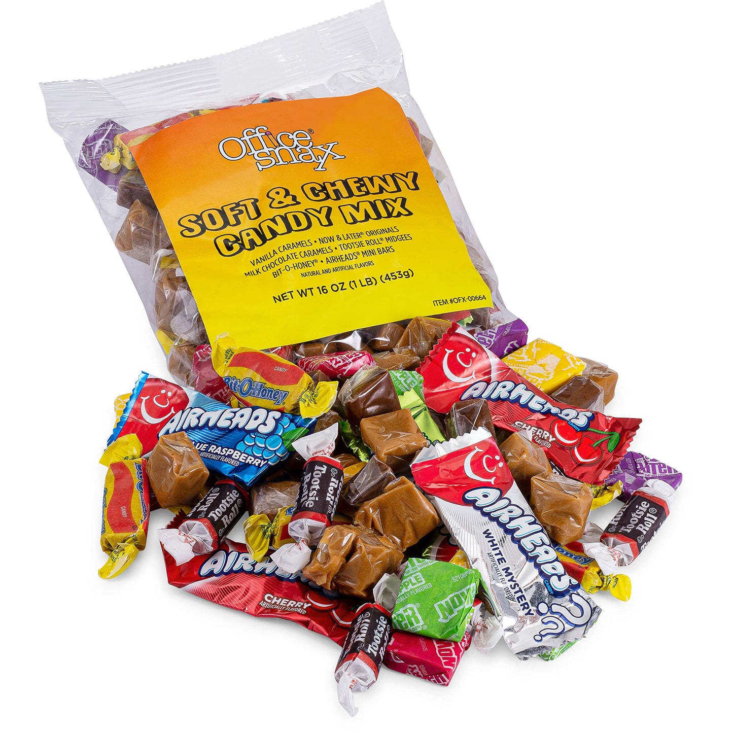 Office Snax Candy Assortments, Soft and Chewy Candy Mix, 1 lb Bag