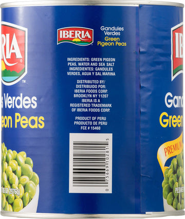Iberia Green Pigeon Peas, 105 Oz