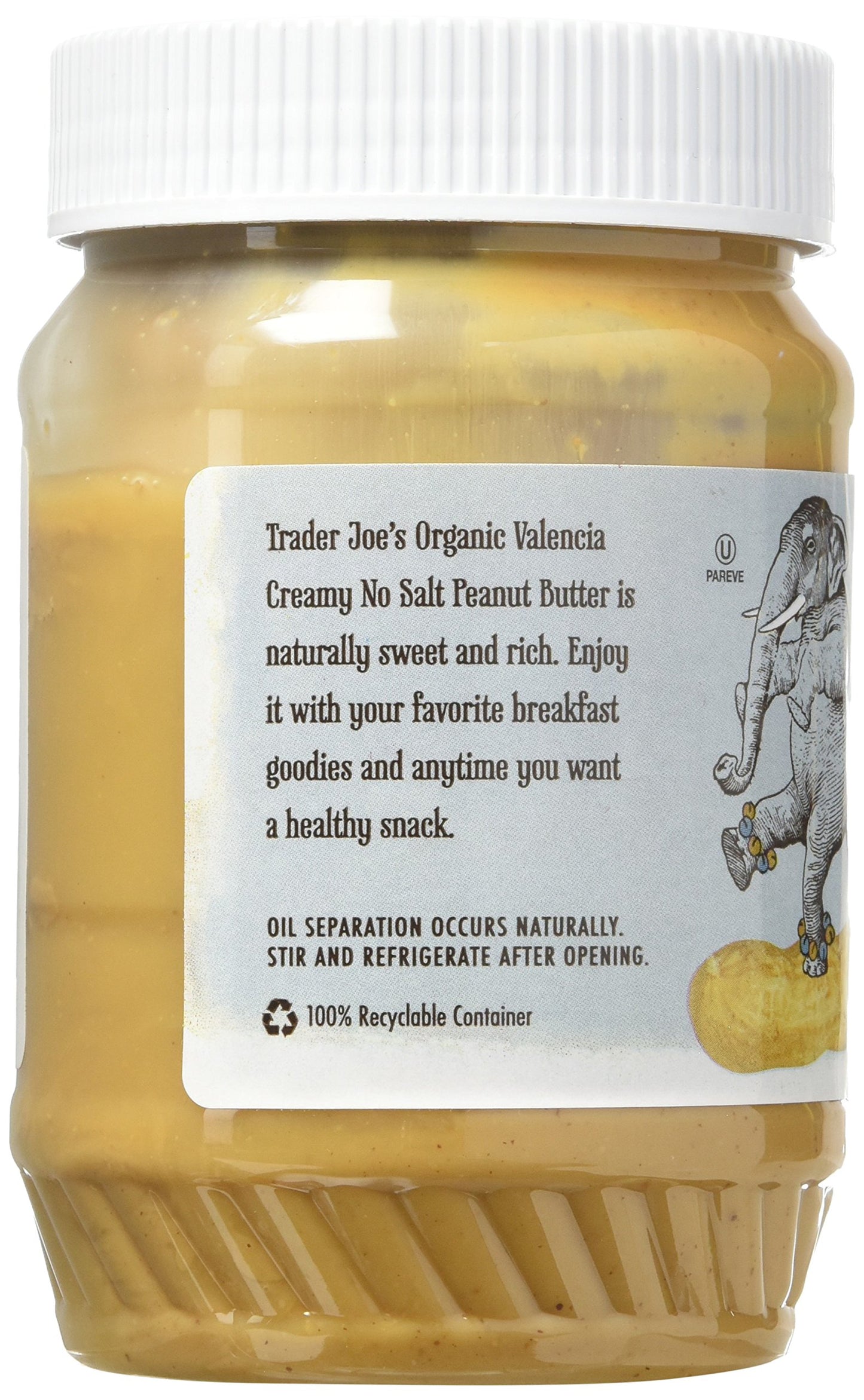 Trader Joe'S Creamy No Salt Organic Peanut Butter 16 Oz. 2 Pack