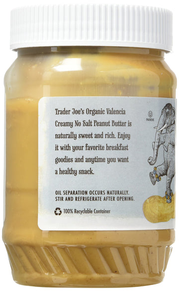 Trader Joe'S Creamy No Salt Organic Peanut Butter 16 Oz. 2 Pack