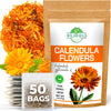 50 Bags Calendula Tea Dried Calendula Flowers Herb Herbal Tea (Calendula Officinalis) - 50 Count 1.5 G Tea Bags Calendula Flower