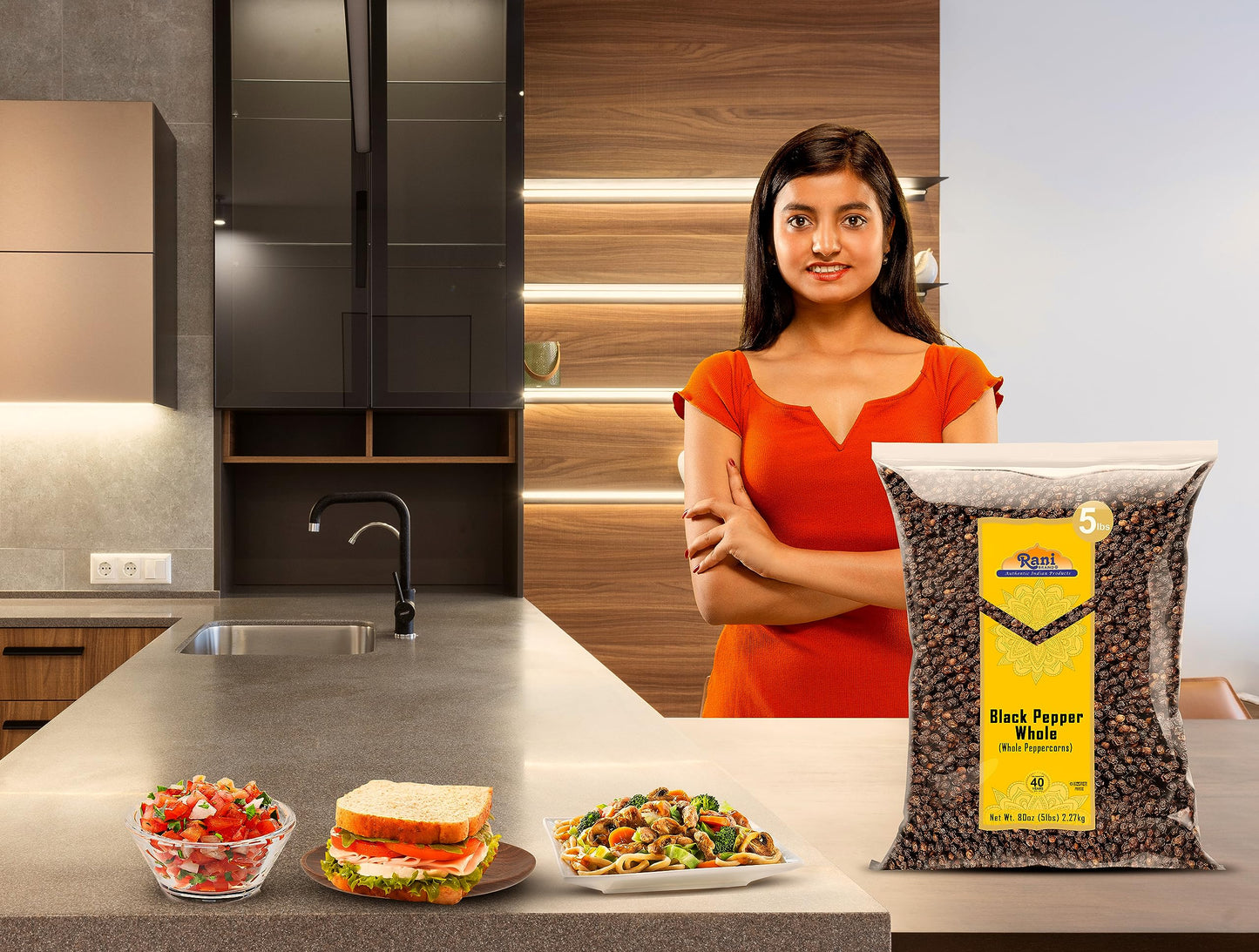 Rani Black Pepper Whole (Peppercorns), Premium Mg-1 Grade 80Oz (5Lbs) 2.27Kg Bulk ~ All Natural | Gluten Friendly | Non-Gmo | Kosher | Product Of Vietnam | Perfect Size For Grinders!