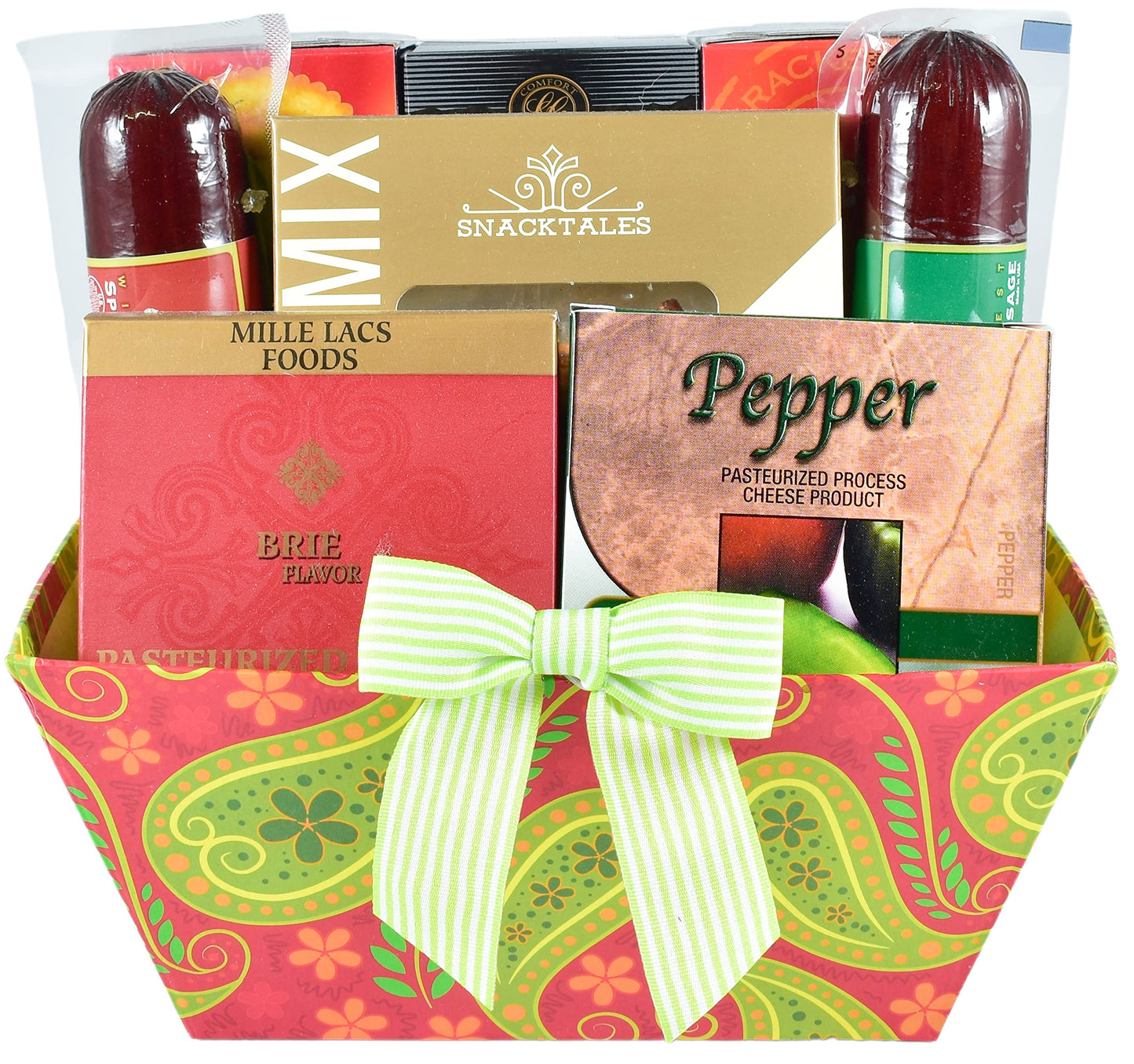 Gift Basket Village: Cheese, Sausage & More - Gourmet Crackers, Cookies, Cheese Spread & Snacks Set