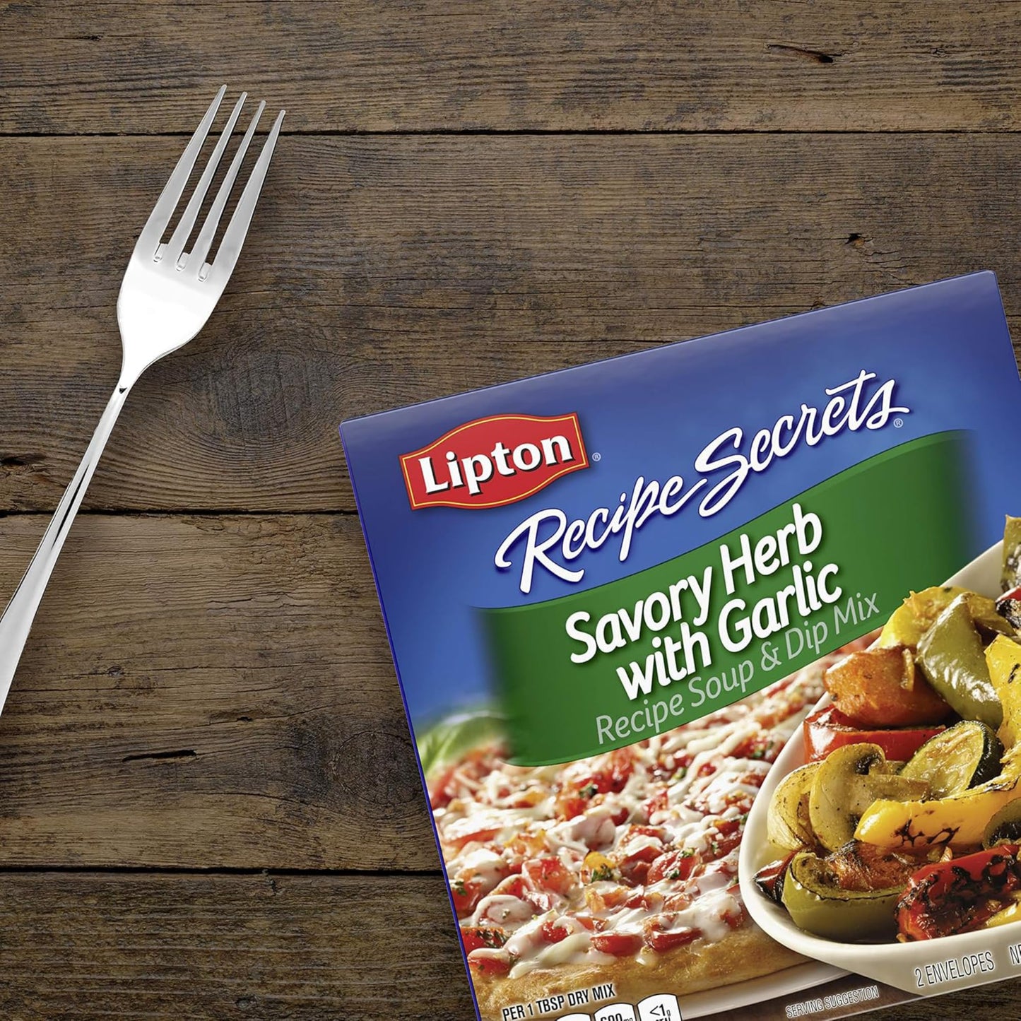 Lipton Recipe Secrets Recipe Soup & Dip Mix, Savory Herb with Garlic, 2 envelopes 2.4 oz, (Pack of 4)