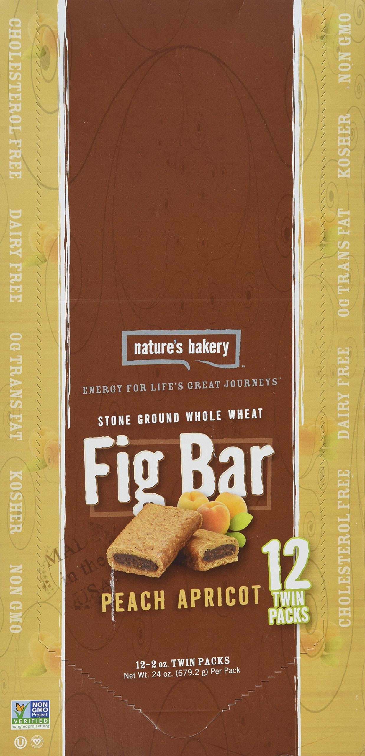 Nature'S Bakery Whole Wheat Fig Bar, Peach Apricot, 2 Oz (Pack Of 12)