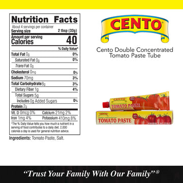 Cento Tomato Paste, 4.56-Ounce Tube (Pack Of 12)