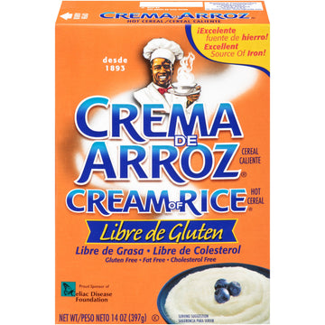 Cream Of Rice Crema De Arroz Libre De Gluten Cereal Caliente, 14 Ounce (Pack Of 12)
