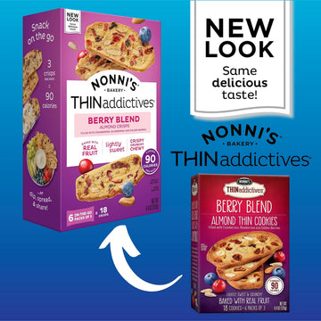 Nonni'S Thinaddictives Almond Thin Cookies - Berry Blend Almond Cookies - Almond Cookie Thins W/Cranberries Blueberries Goldenbe