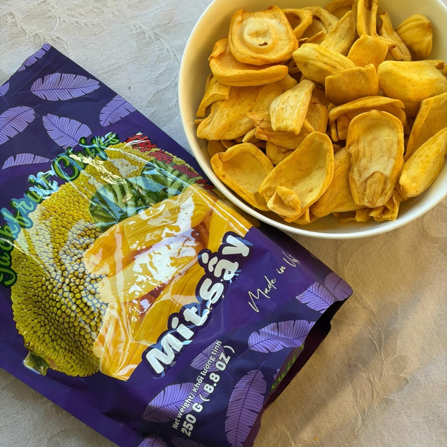 Jackfruit Chips Dried Fruit Snacks | Unsweetened Organic Dried Jackfruit | Crunchy & Naturally Sweet | Gluten Free, Vegan, Non-G