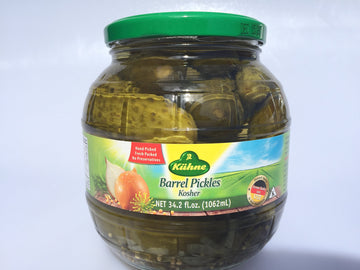 Kuehne (Former Gundelsheim) Kosher Pickle In Glas Barrel Jar 1062 Ml - 34.2 Fl Oz