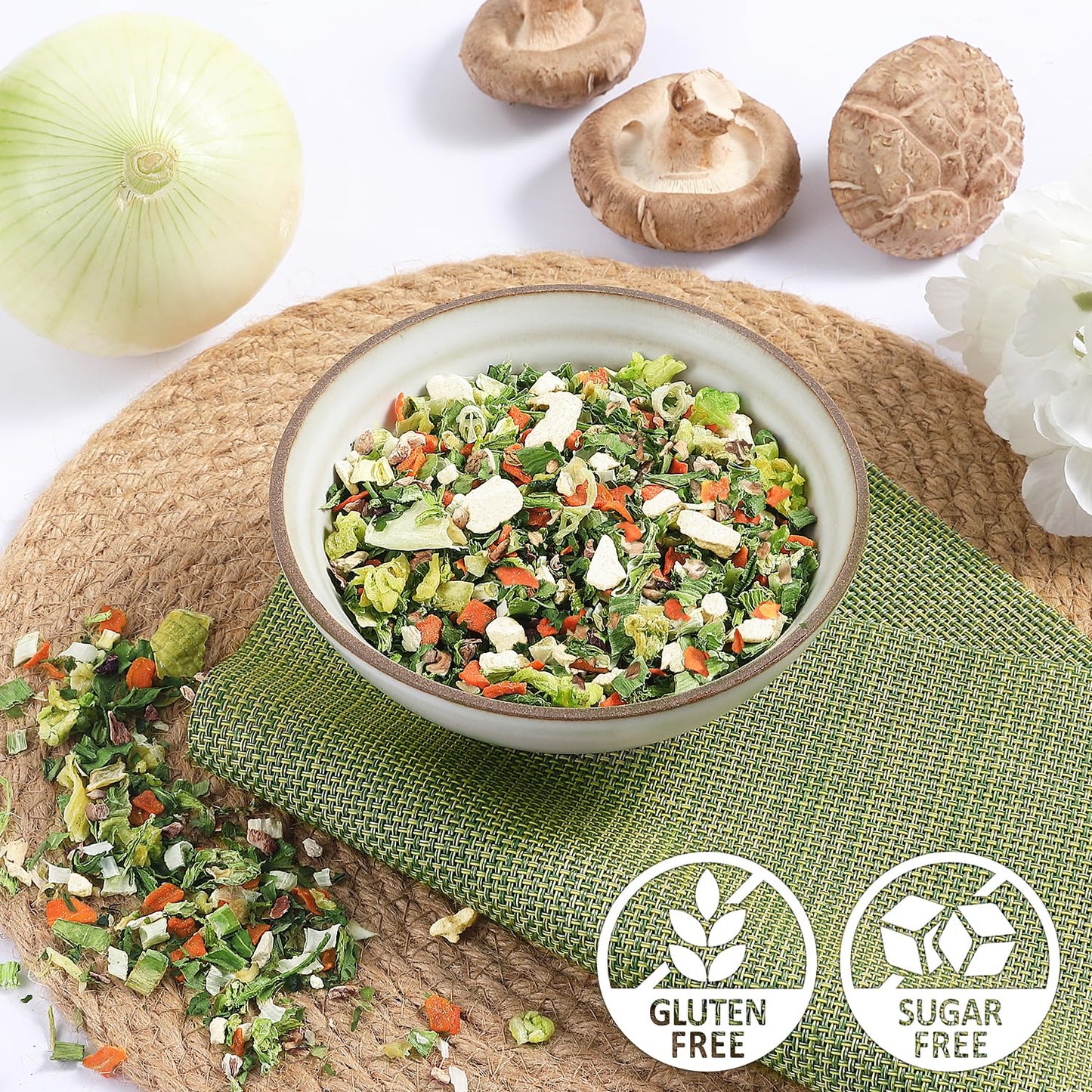 Yimi Miso Soup with 9 Freeze Dried Vegetables, 16 oz - Flavorful Vegan Mix, Ideal Gift for Christmas