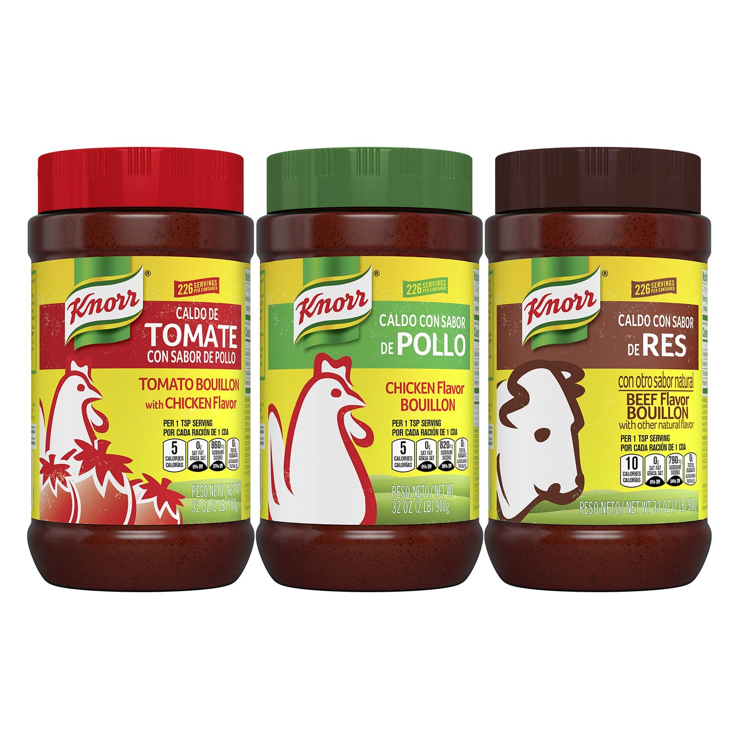 Knorr Beef/Chicken/Tomato With Chicken Bouillon For Sauces, Soups And Stews Mixed Variety Pack Fat And Cholesterol Free 2.0 lb 3