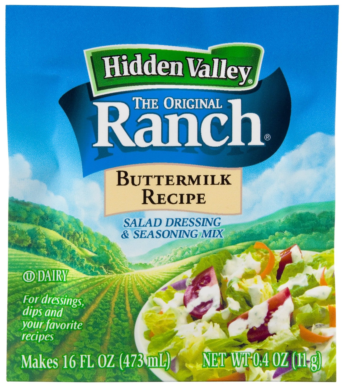 Hidden Valley Original Ranch Buttermilk Recipe Salad Dressing and Seasoning Mix, Six 0.40 Ounce Packets (2.4 Ounces Total)