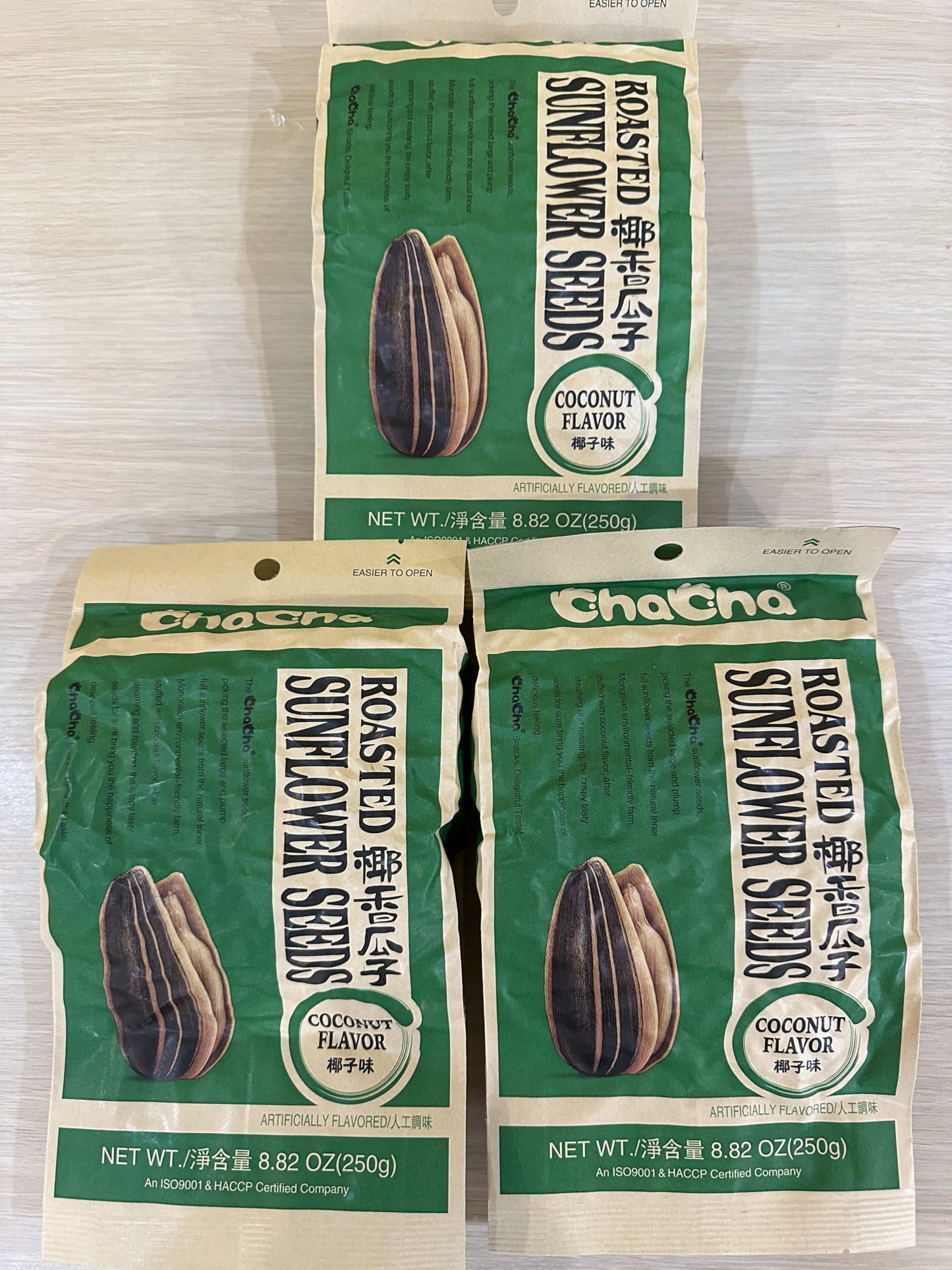 ChaCha Roasted Sunflower Seeds (3 bags) (1, Coconut flavor)