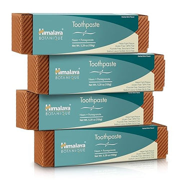 Himalaya Botanique Original Neem & Pomegranate Botanical Toothpaste,Fights Plaque,Brightens Teeth,Fluoride Free, No Artificial F