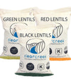 Red Lentils | Green Lentils | Black Beluga Lentils | 12 LBS Total | Non-GMO | 100% Non Irradiated | Kosher | USA Grown | Vegan