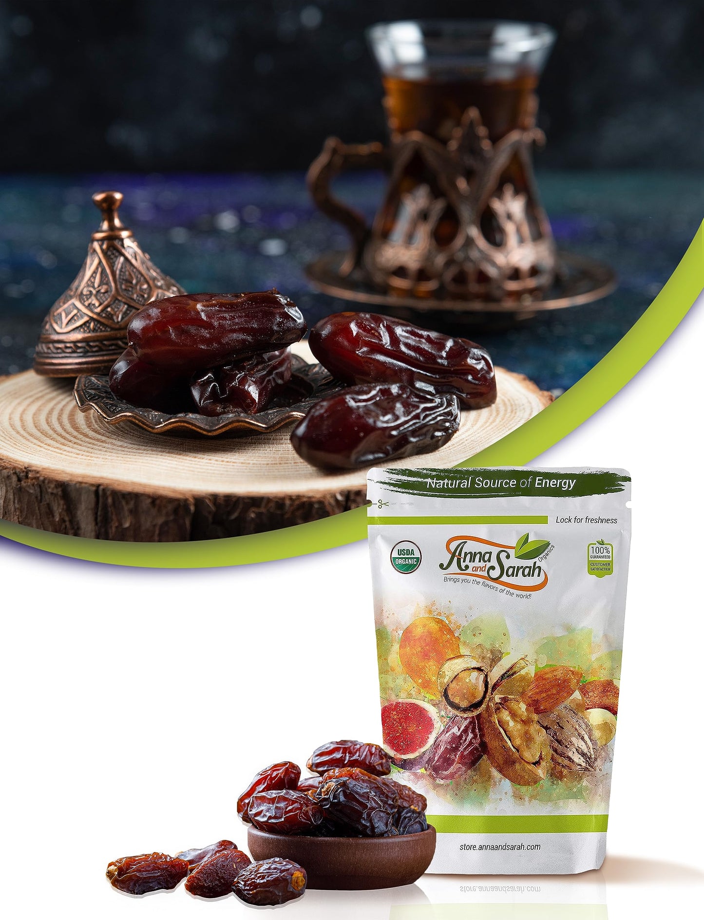 Anna And Sarah Fancy Medjool Dates In Resealable Bag, 1 Lb