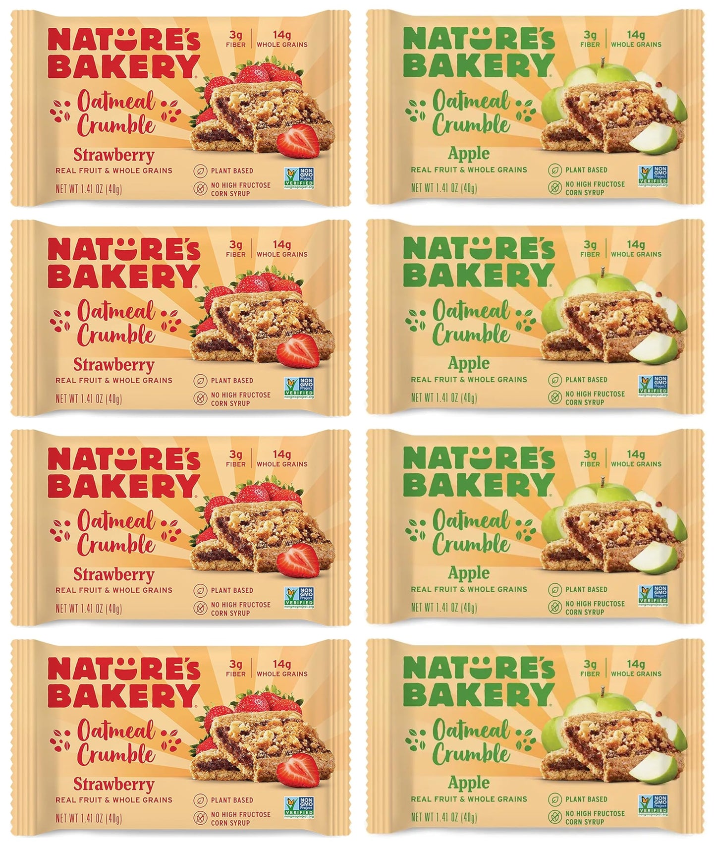 Nature'S Bakery Oatmeal Crumble Bar Variety Sampler 8Ct 1.41Oz