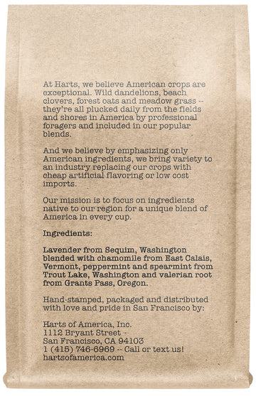 Harts of America Lavender Chamomile Mint Sleepynight Tea, Caffeine Free, Loose Leaf, 5 Ounce Eco-Conscious Pouch