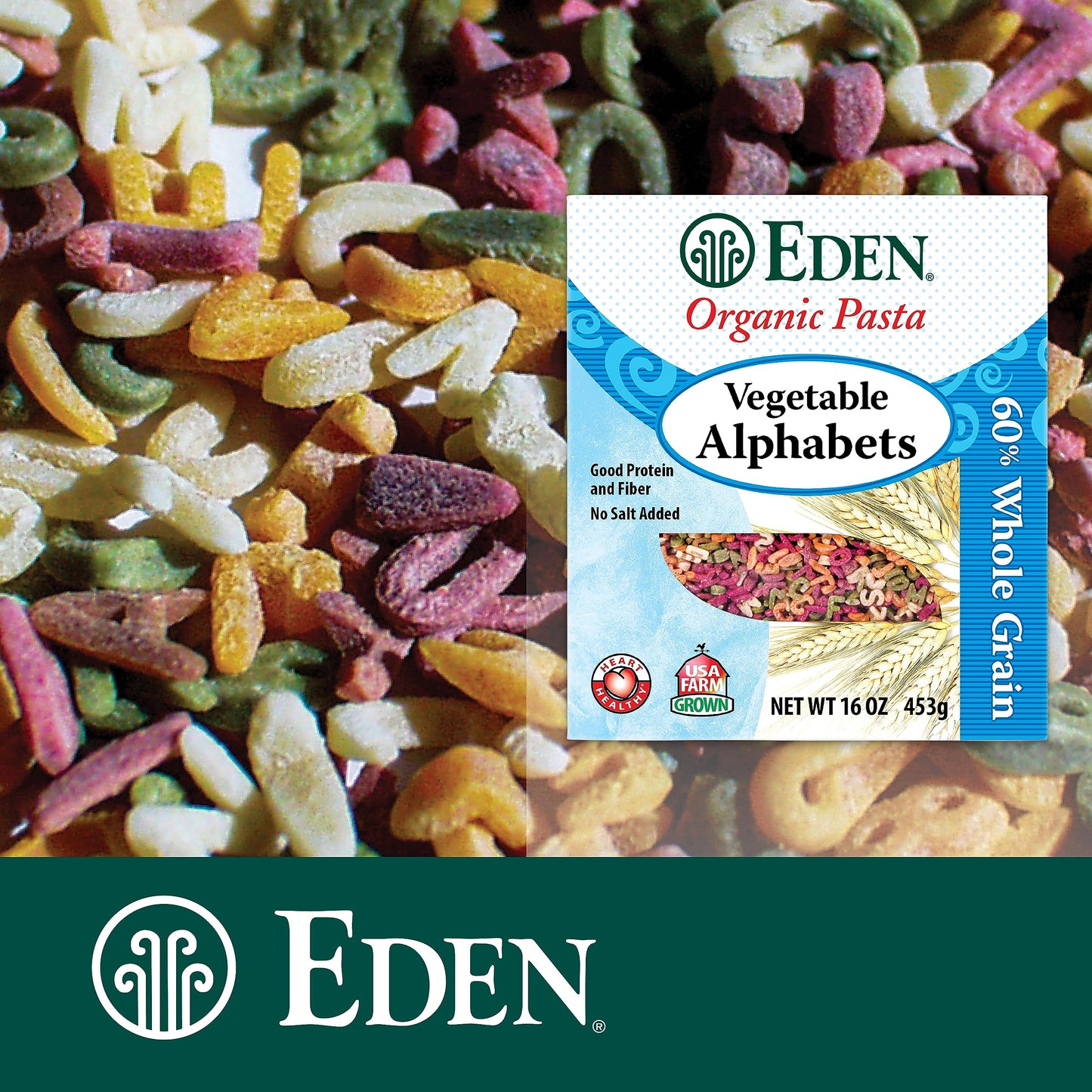 Eden Organic Pasta, Vegetable Alphabets, 16 Oz