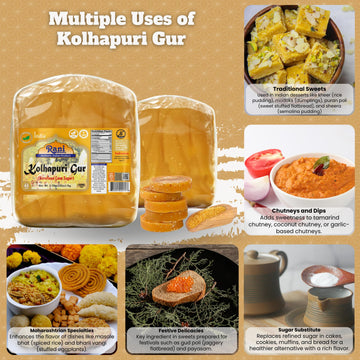 Rani Kolhapuri Gur (Jaggery) 35oz (2.2bs) 1kg ~ Unrefined Cane Sugar, No Color added, Gluten Friendly | Vegan | NON-GMO | Kosher