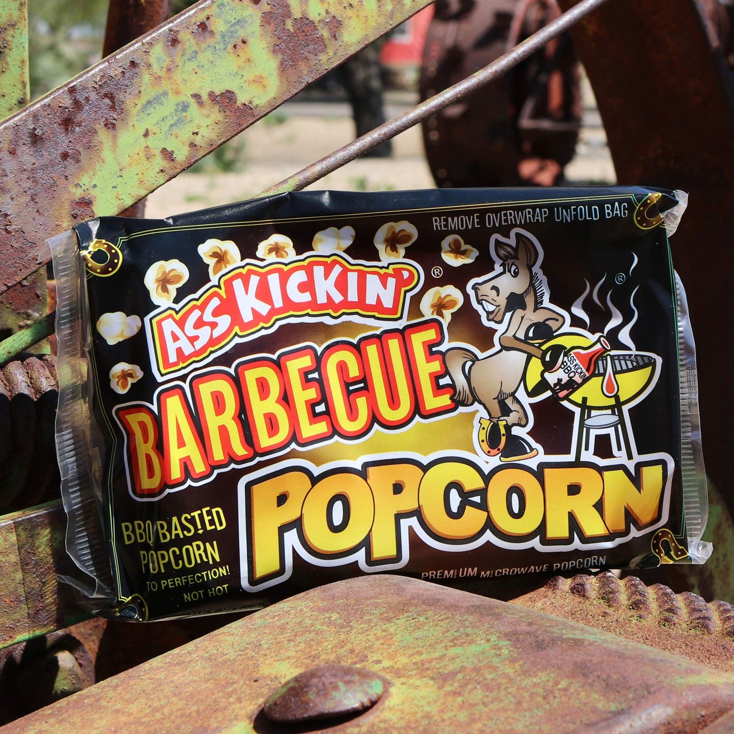 ASS KICKIN BBQ Microwave Popcorn - 3 Pack - 1 Ounce Each - Gourmet Snack for Movie Night