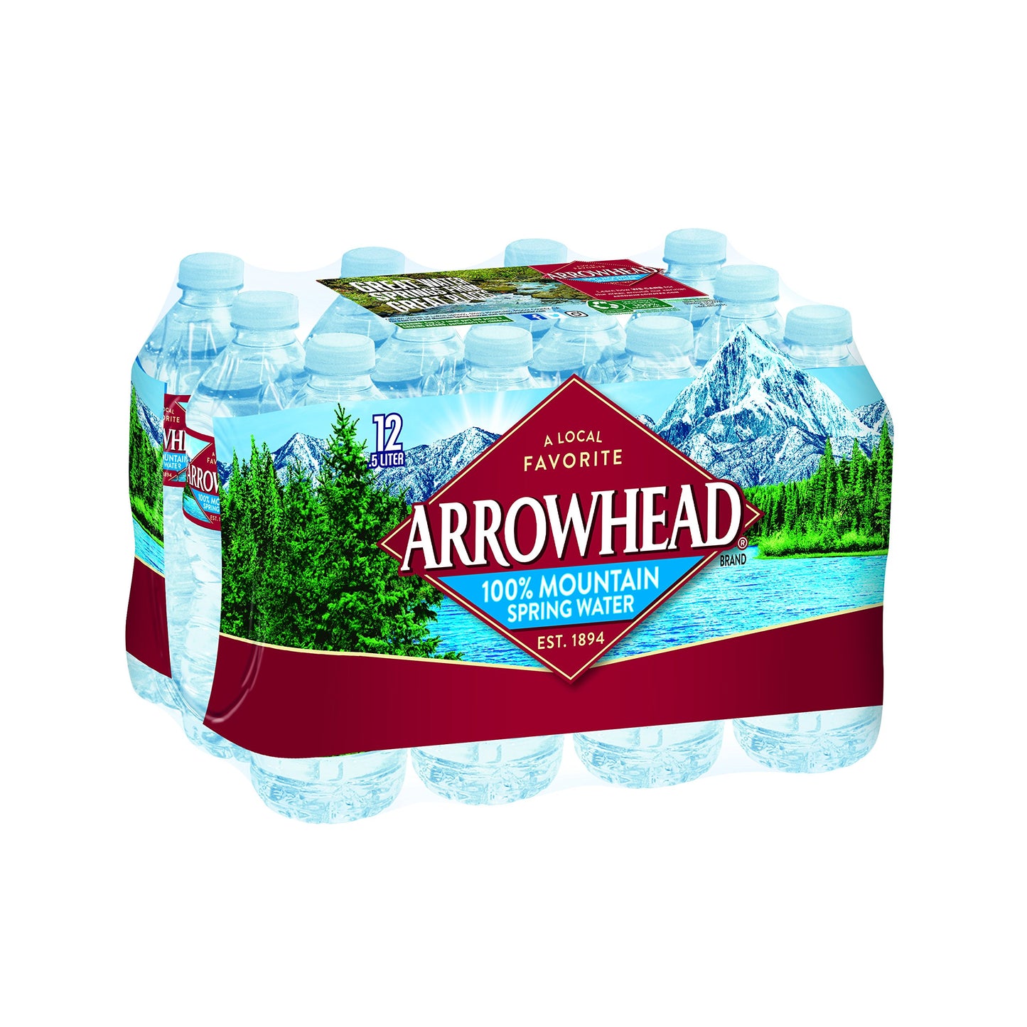 Arrowhead Mountain Spring Water, 16.9 Fl. Oz., Pack Of 12