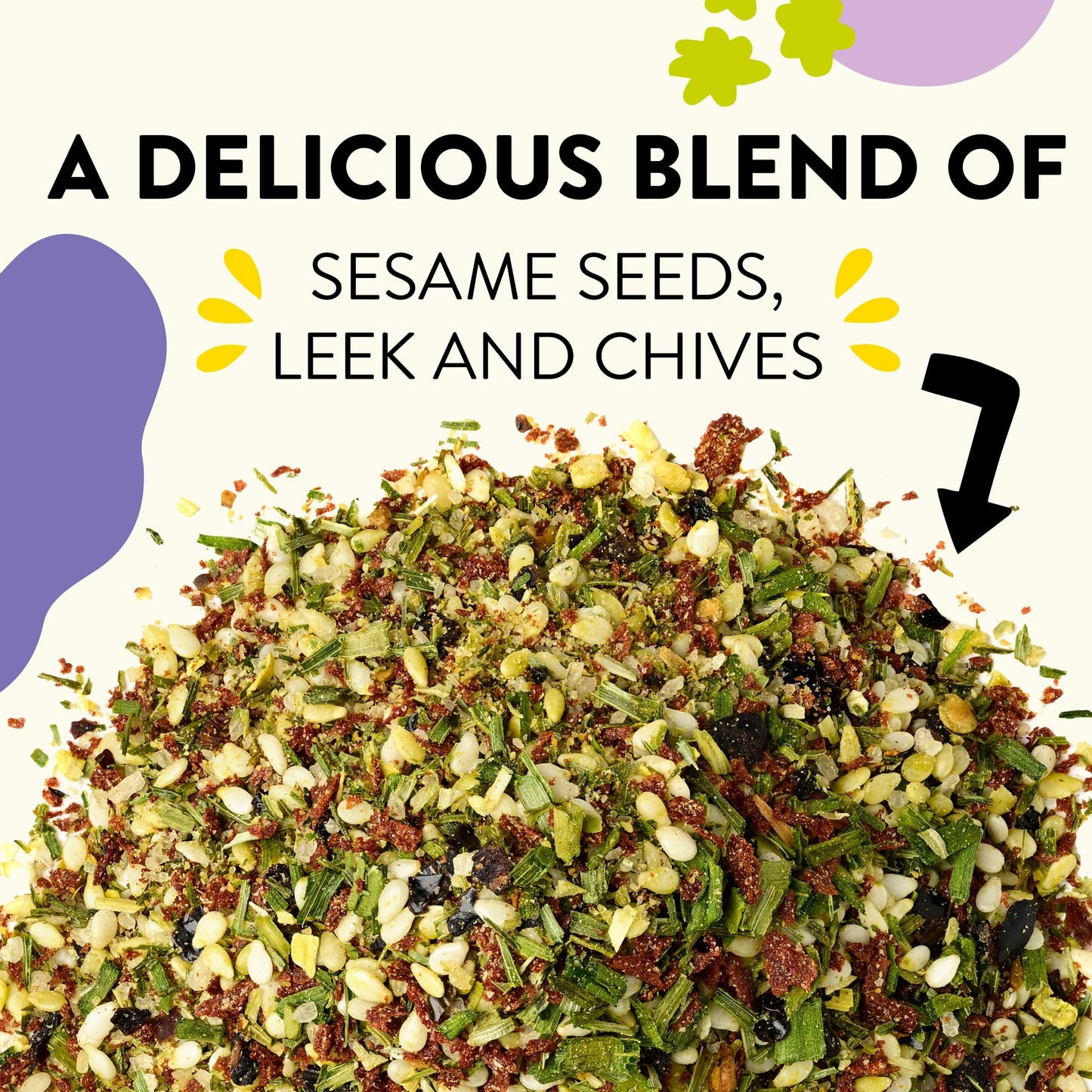 Just Spices Egg Topping - 1.94 OZ Breakfast Seasoning with Sesame, Chilli, Tomato & Sea Salt for Flavorful Eggs